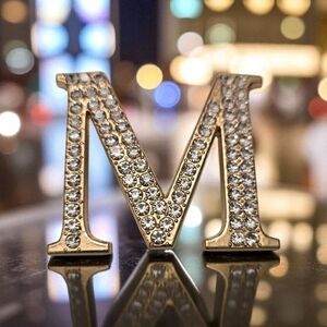 🔥Gold and Silver Rhinestone Letter "M" Brooch🔥